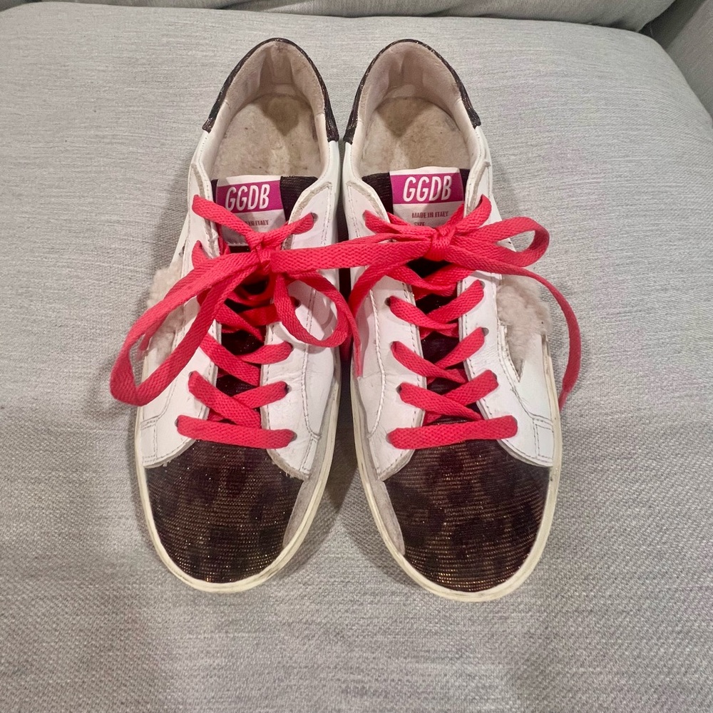 Golden Goose Fleece Lined Platform Sneakers